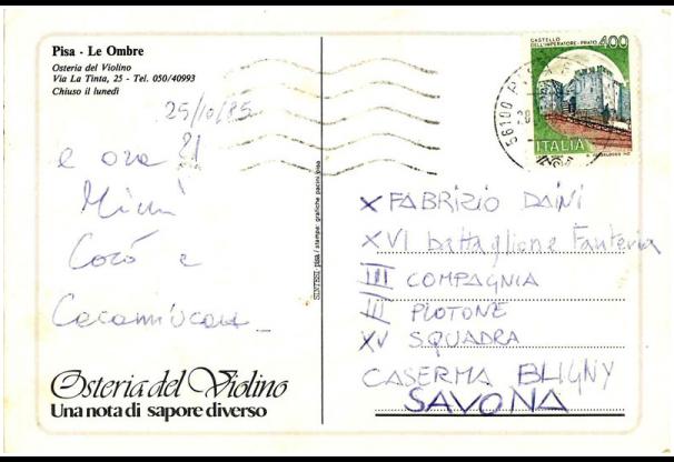Cartolina La Panchina - retro